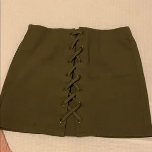 Army green skirt